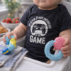 Kraamcadeau met naam bedrukken Rozenburg - baby rompertje met korte mouw en eigen ontwerp.