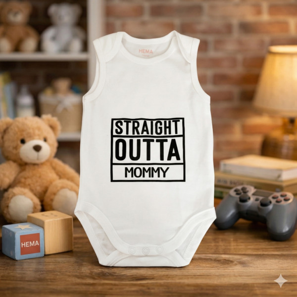 Kraamcadeau met naam bedrukken Rozenburg - baby rompertje met korte mouw en eigen ontwerp.