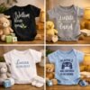 Kraamcadeau met naam bedrukken Rozenburg - baby rompertje met korte mouw en eigen ontwerp.