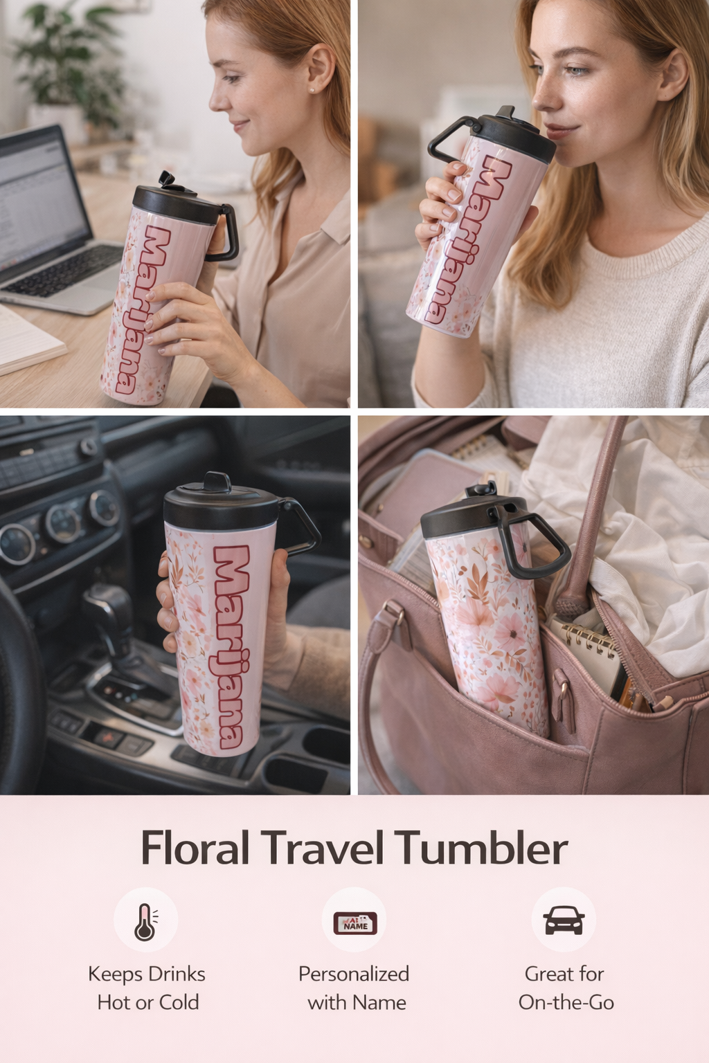Gepersonaliseerde RVS Tumbler met tuit - Afbeelding 4