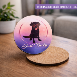 Gepersonaliseerde set onderzetters (mdf en kurk)