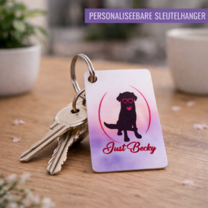 Gepersonaliseerde sleutelhanger vierkante vorm