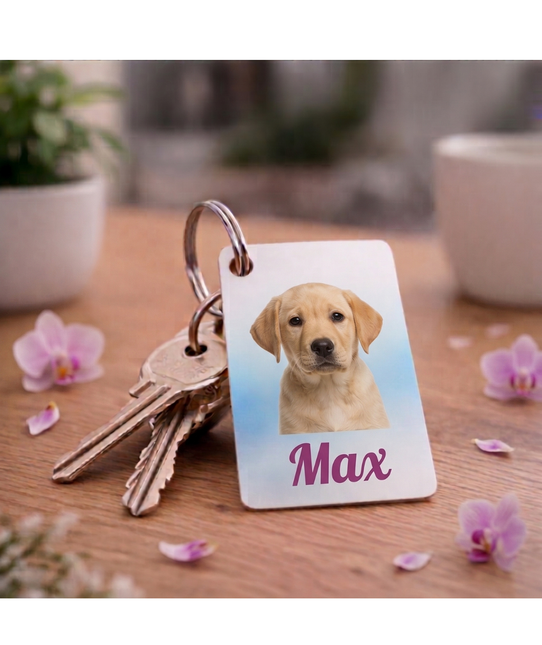 gepersonaliseerde bedrukte sleutelhanger rozenburg hond