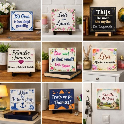 Gepersonaliseerd tegeltje 15 cm bij 15 cm - Afbeelding 3