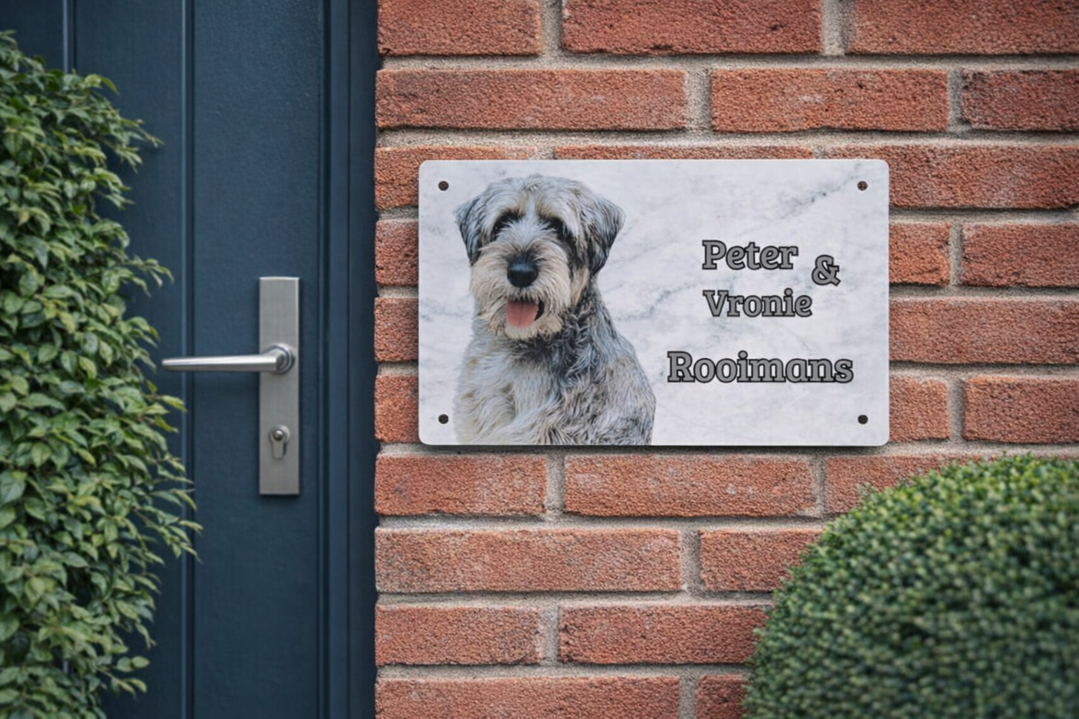 Gepersonaliseerd metalen bord (25cm bij 18cm)